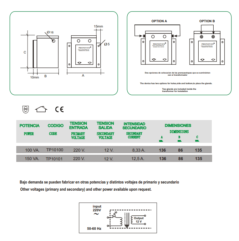 Safety transformer with circuit separation IP-42 Safety transformer with circuit separation IP-42